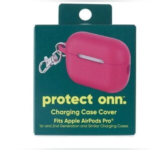 Charging case cover for apple AirPods Pro 1St/2nd generation keychain clip pink